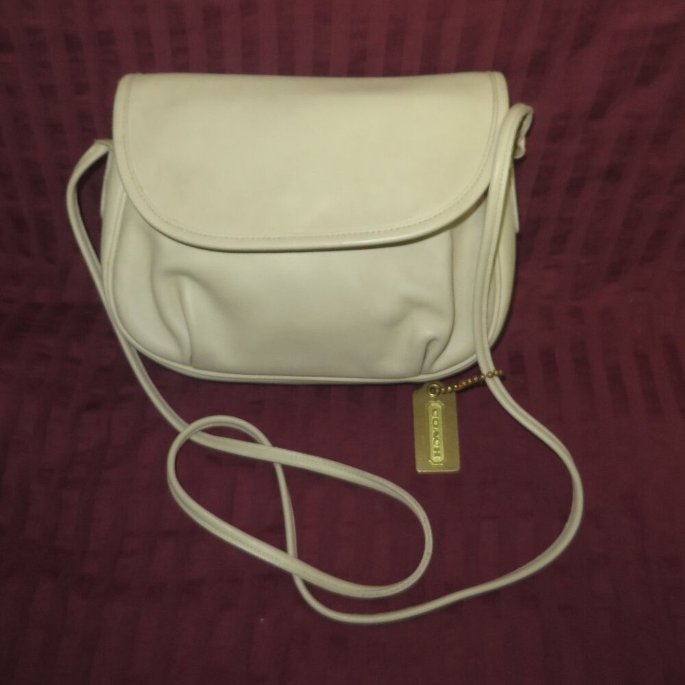 ❤️VTG COACH 240 Lightweight Cafe Pleated Bag Semi Circle Crossbody Purse + FOB
